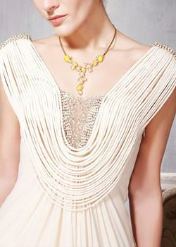 ELLIOT CLAIRE - Cream Toned Gown - Designer Dress hire