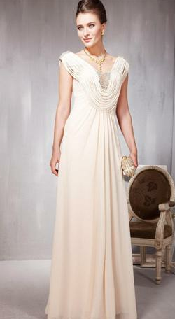 ELLIOT CLAIRE - Cream Toned Gown - Designer Dress hire