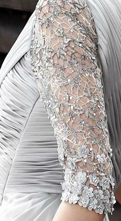 ELLIOT CLAIRE - Jewelled Silver Gown - Designer Dress hire