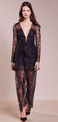 FOR LOVE & LEMONS - Daisy Black Lace Gown - Designer Dress hire