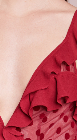 FOR LOVE & LEMONS - Dotty Red Cocktail Dress - Designer Dress hire