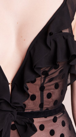 FOR LOVE & LEMONS - Dotty Black Cocktail Dress - Designer Dress hire