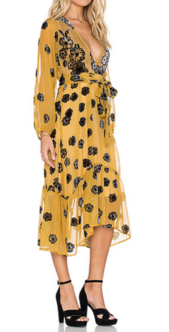 FOR LOVE & LEMONS - Heather Scarf Dress Mustard - Designer Dress hire