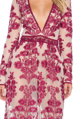 FOR LOVE & LEMONS - Temecula Maxi Dress Wine - Designer Dress hire