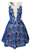 ELISE RYAN - Trim Cross Front Dress Blue - Designer Dress hire 