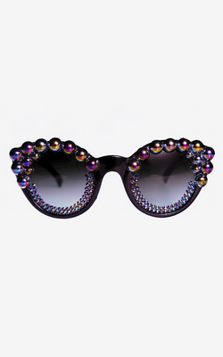FREDA BANANA - Tara Black Sunglasses - Designer Dress hire