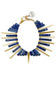 KNIGHTSBRIDGE ROCKS - Gold and Lapis Lazuli Ear Pendants - Designer Dress hire 
