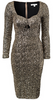 GLAMOROUS - Long Sleeve Sequin Dress Gold - Designer Dress hire