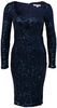 ELISE RYAN - Trim Cross Front Dress Blue - Designer Dress hire 