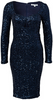 GLAMOROUS - Long Sleeve Sequin Dress Navy - Designer Dress hire