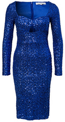 GLAMOROUS - Long Sleeve Sequin Dress Blue - Rent Designer Dresses at Girl Meets Dress