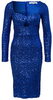 GINA BACCONI - Jeanlee Jersey Dress Navy - Designer Dress hire 