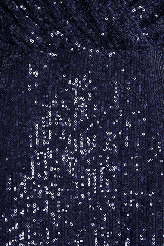 QUIZ - Navy Sequin Wrap Dress - Designer Dress hire