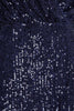 QUIZ - Navy Sequin Wrap Dress - Designer Dress hire