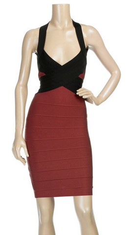 HERVE LEGER - Bandage Halterneck Dress - Designer Dress hire