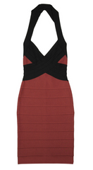 HERVE LEGER - Bandage Halterneck Dress - Designer Dress Hire