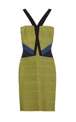 HERVE LEGER - Two Tone Bandage Dress - Designer Dress hire