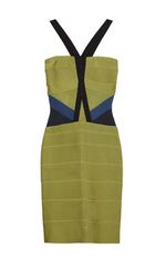 HERVE LEGER - Two Tone Bandage Dress - Designer Dress Hire