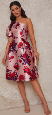 CHI CHI LONDON - One Shoulder Puff Sleeve Dress - Designer Dress hire