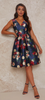 CHI CHI LONDON - Midi Skater Dress Navy - Designer Dress hire