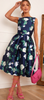 CHI CHI LONDON - Boat Neck Floral Skater Dress - Designer Dress hire
