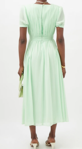 Self Portrait - Spearmint Chiffon Midi Dress - Designer Dress hire