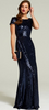 HOTSQUASH - Navy Fishtail Cowl Gown - Designer Dress hire