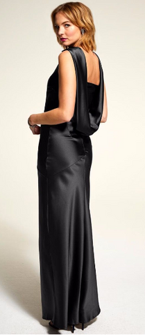 HOTSQUASH - Silky Teal Cowl Gown - Designer Dress hire
