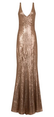 HOTSQUASH - V Sequin Gold Gown - Rent Designer Dresses at Girl Meets Dress