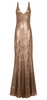 ADRIANNA PAPELL - Metallic Sequin Mermaid Gown - Designer Dress hire 