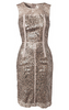 ROBERTO CAVALLI - Beige Animal Dress - Designer Dress hire 