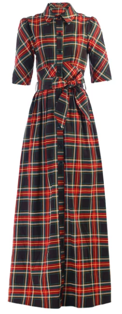 Checked maxi dress outlet