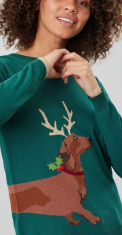 JOULES - Dachshund Crew Neck Jumper - Designer Dress hire