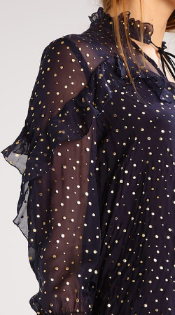ROBERTO CAVALLI - Dotted Ruffle Dress - Designer Dress hire