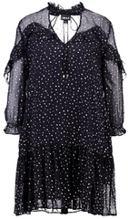 ROBERTO CAVALLI - Dotted Ruffle Dress - Designer Dress Hire