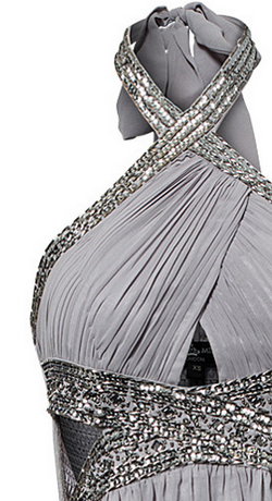 LITTLE MISTRESS - Wrap Front Dress Silver - Designer Dress hire