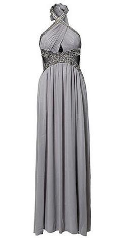 LITTLE MISTRESS - Wrap Front Dress Silver - Designer Dress hire