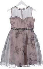 LITTLE MISTRESS - Grey Floral Cocktail Dress - Rent Designer Dresses at Girl Meets Dress