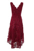 QUIZ - Berry Embroidered Dip Hem Dress - Designer Dress hire