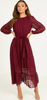 QUIZ - Wine Sleeved Midaxi Dress - Designer Dress hire