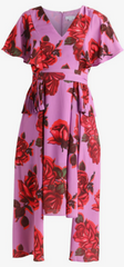 LOST INK - Rose Pleated Dress - Designer Dress Hire