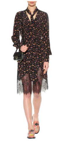 ALEXANDER MCQUEEN - Floral Lace Hem Dress - Designer Dress hire