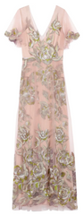 MARCHESA NOTTE - Metallic Embroidered Tulle Gown - Designer Dress Hire