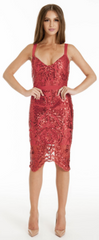 MATTEO - Isabella Red Cocktail Dress - Designer Dress Hire