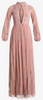 QUIZ - Nude Glitter Lace Maxi Dress - Designer Dress hire 