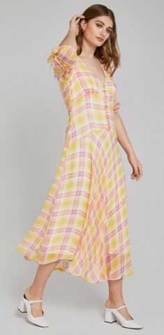 GHOST - Megan Poppy Tartan Dress - Designer Dress hire