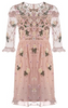McQ ALEXANDER MCQUEEN - Khaki and Pink Intarsia Dress - Designer Dress hire 