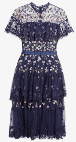 NEEDLE & THREAD - Tiered Anglais Cocktail Dress - Designer Dress hire