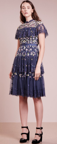 NEEDLE & THREAD - Tiered Anglais Cocktail Dress - Designer Dress hire