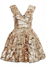 OPULENCE ENGLAND - Gold Sequin Prom Dress - Rent Designer Dresses at Girl Meets Dress